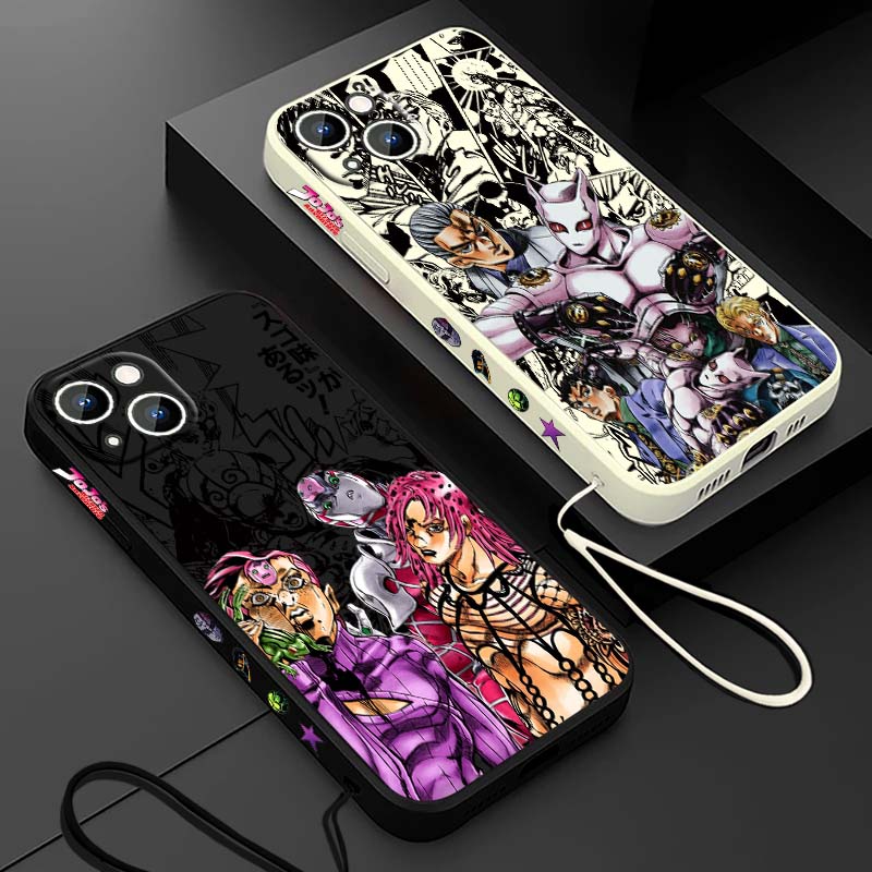 Phone Cases For Iphone 12 Pro Max - جراب هاتف سائل بتصميم أنمي JOJO