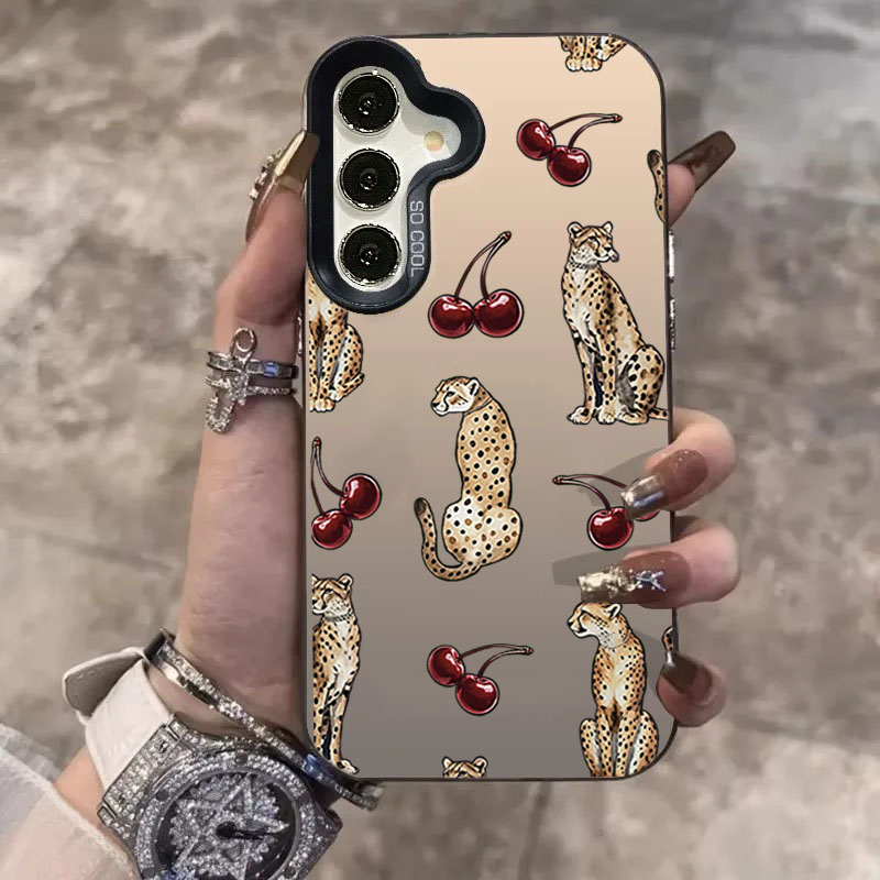 Phone Cases Cherry - الكرز ليوبارد تصميم الليزر قضية الهاتف