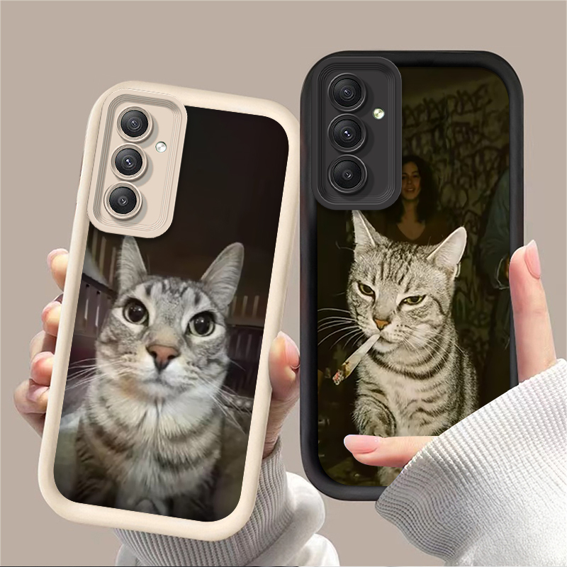 Phone Cases Cat - غطاء هاتف عصري بتصميم قطة تدخن