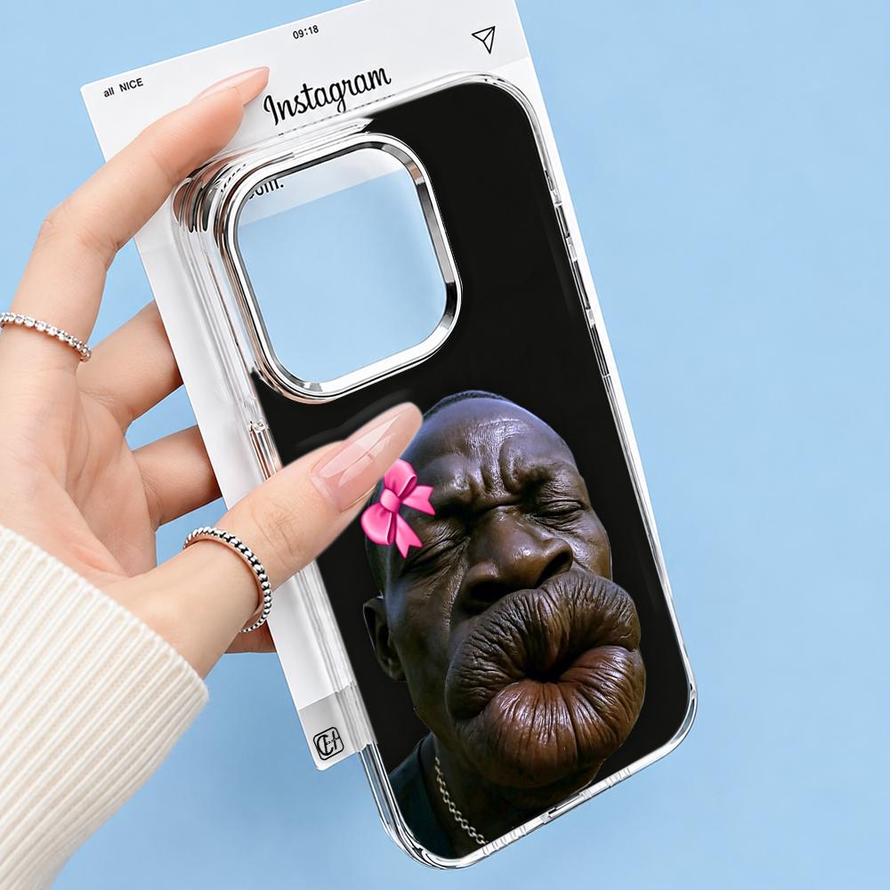 Phone Cases Ugly - غطاء هاتف شفاف أسود ناعم بتصميم