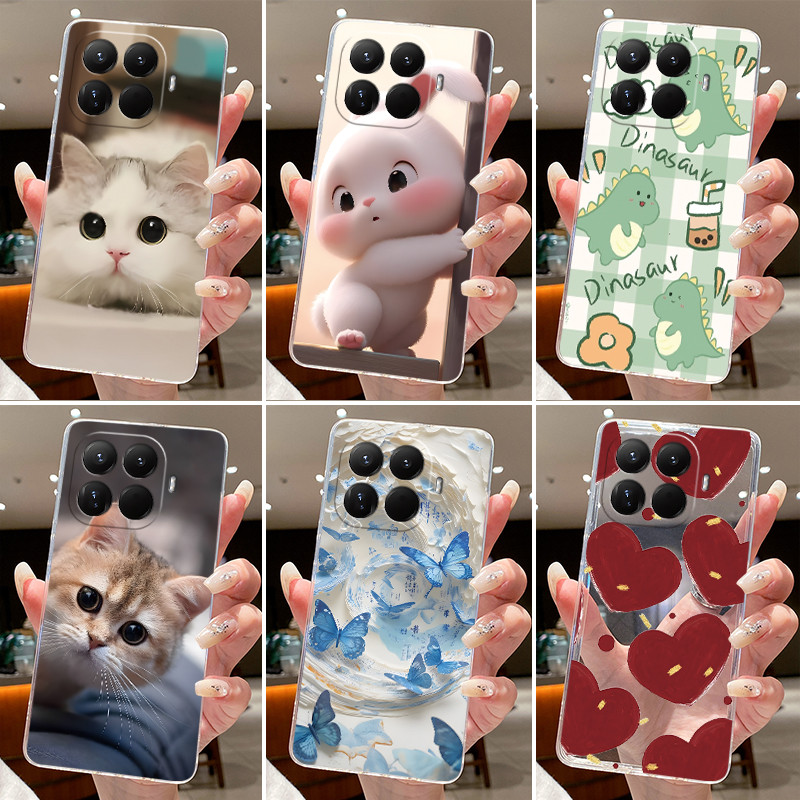 Phone Cases Cat - غطاء سيليكون شفاف ناعم من مادة