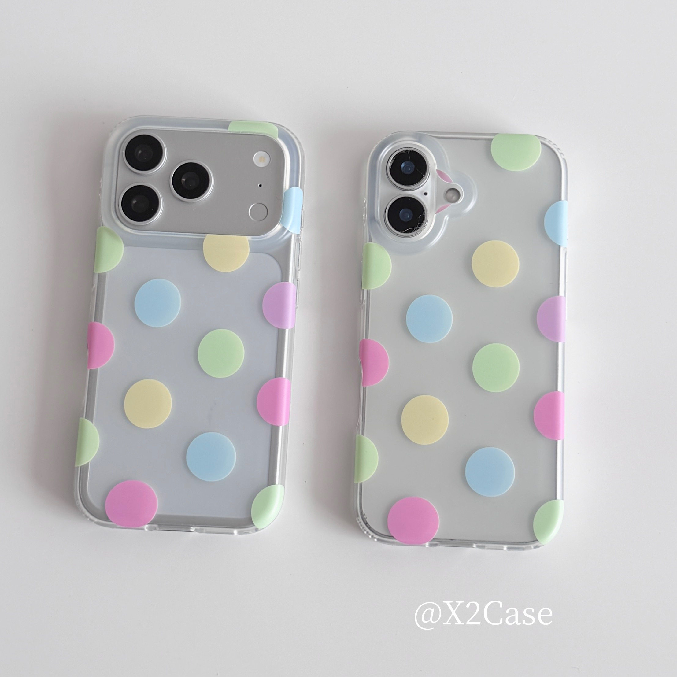 Phone Cases Iphone 11 - غطاء هاتف كوري ملون بنقاط البولكا