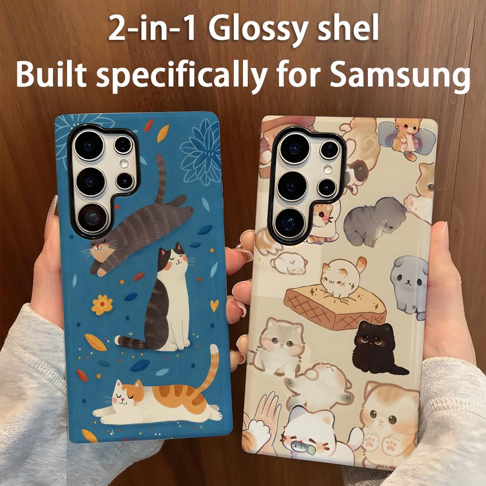 Phone Cases Cat - حافظة هاتف قطة لطيفة 2 في