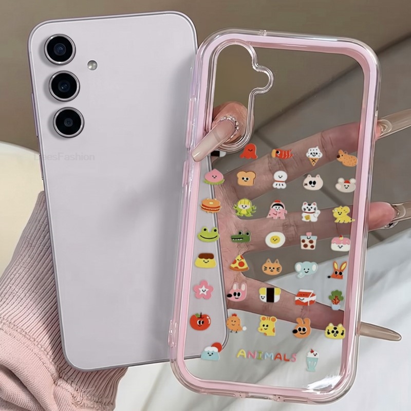 Phone Cases Cat - غطاء هاتف شفاف وردي لطيف بتصميم