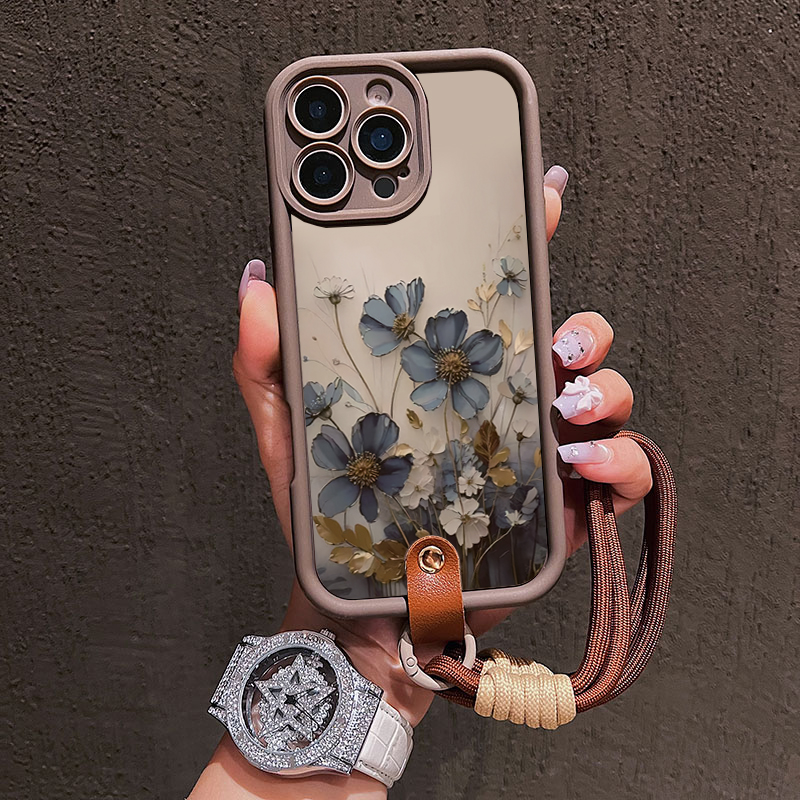 جراب هاتف بتصميم زهرة زرقاء مع - مراجعة Phone Cases With Straps وسعره
