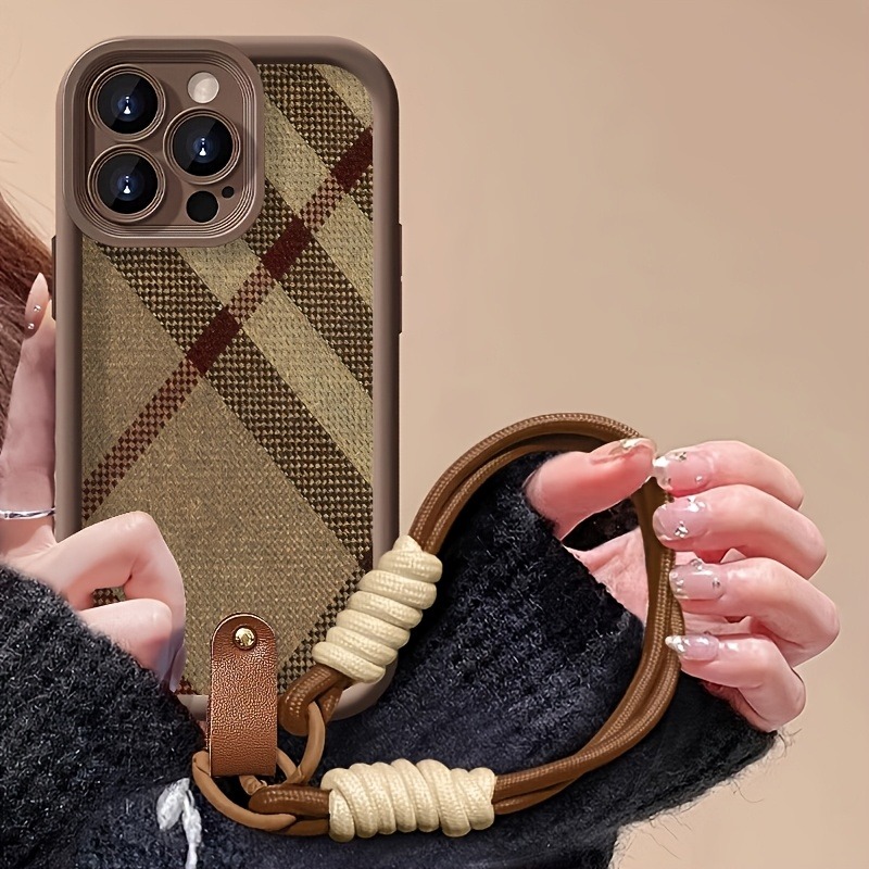 جراب هاتف بحزام حبل مخطط بني ل - مراجعة Phone Cases With Straps وسعره