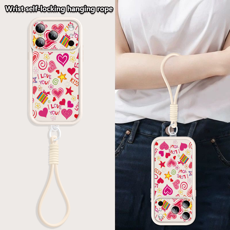 غطاء هاتف بنمط قلوب الحب مع حز - مراجعة Phone Cases With Straps وسعره