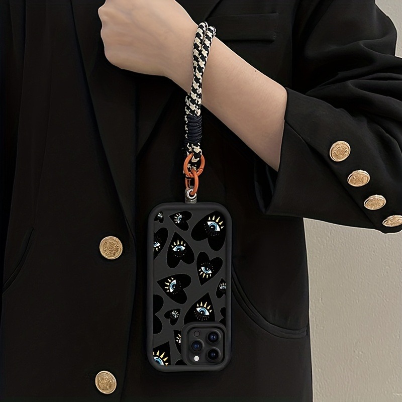 جراب هاتف أسود بتصميم قلب وعين - مراجعة Phone Cases With Straps وسعره